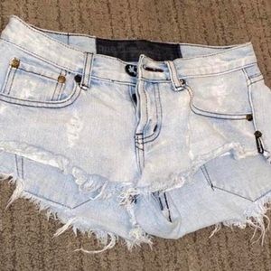 One teaspoon light blue distressed
daisy duke shorts